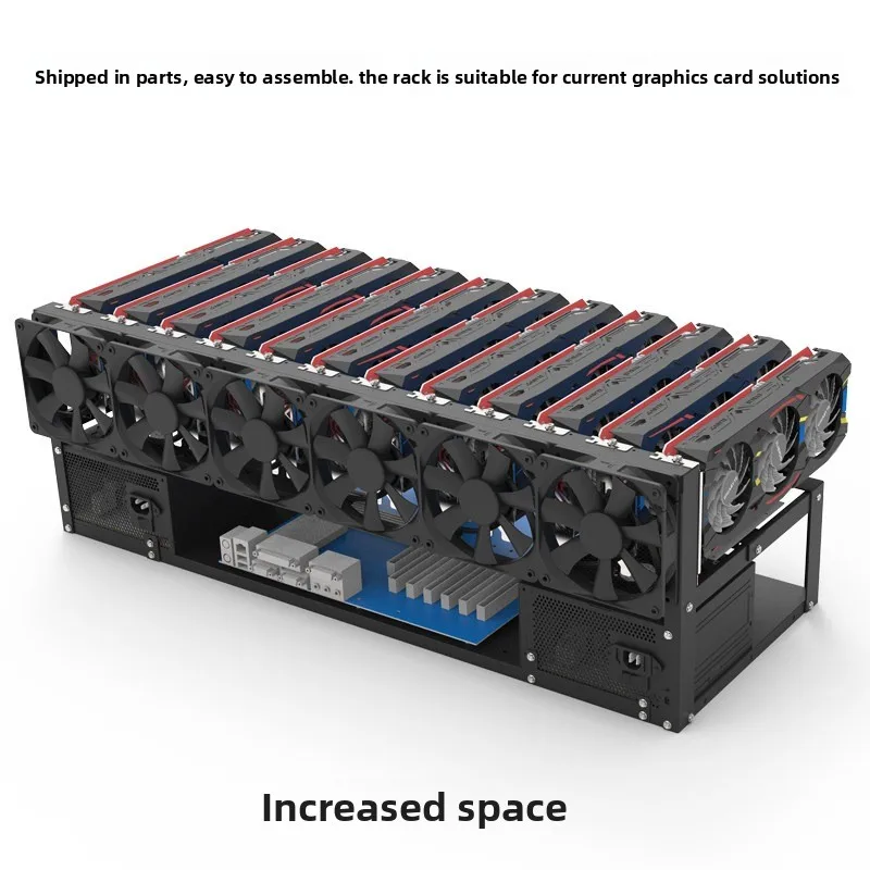 12-card Rack, 8 Graphics Card Cases, Open Rack, External GPU Computer Stand, B250 Motherboard Stand, Silent Platform