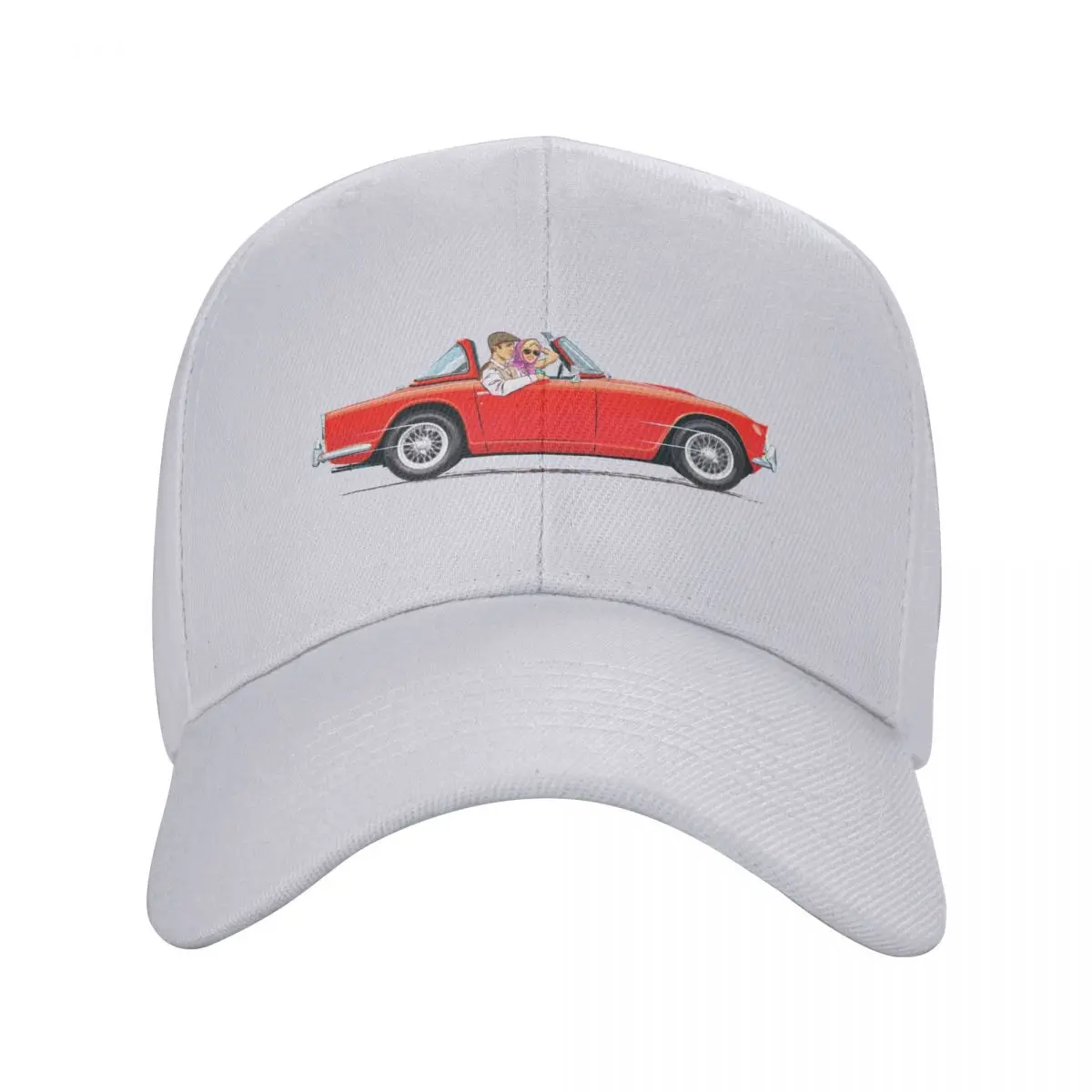 Signal Red TR4 with optional wire wheels and Surrey Top Baseball Cap Gentleman Hat Hat Luxury Brand Visor Men Golf Wear Women's