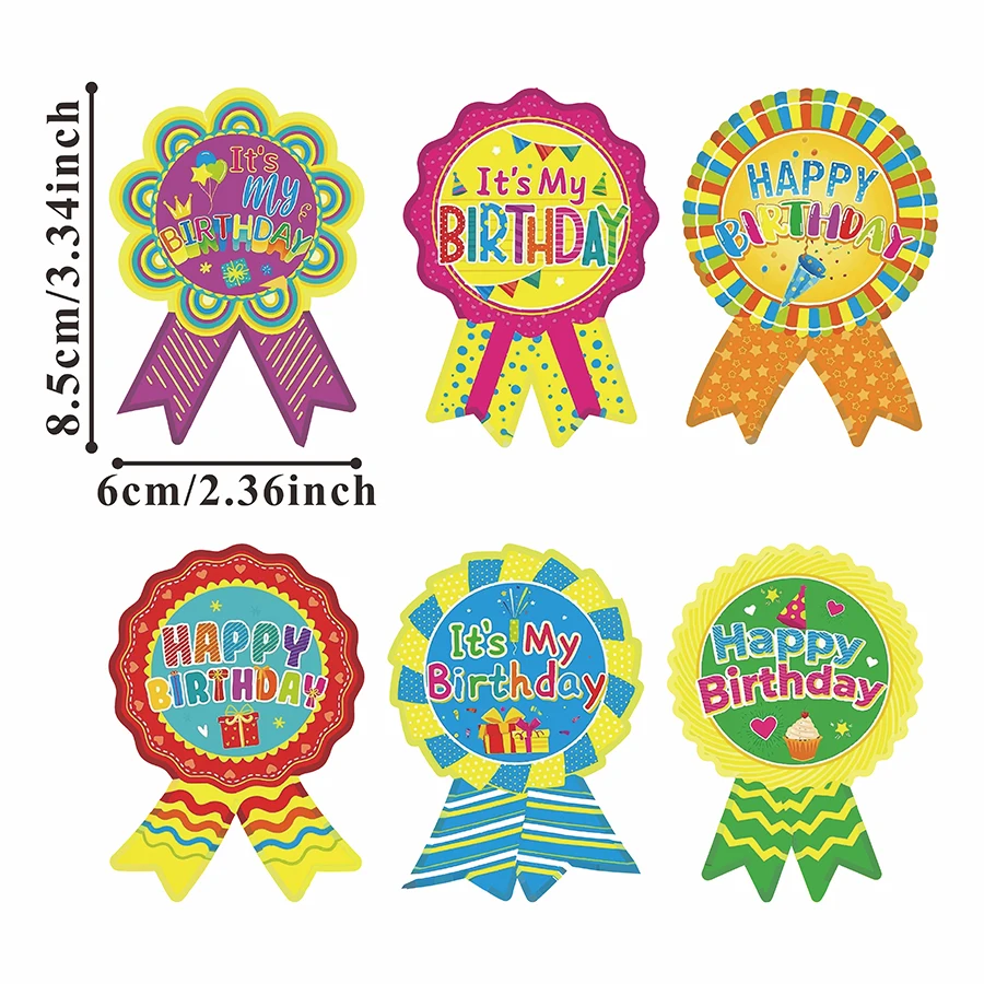 120 Pcs Birthday Stickers - Colorful Ribbon Style Adhesive Labels for Scrapbooking, Gift Wrapping, Planners, Cards, Journals