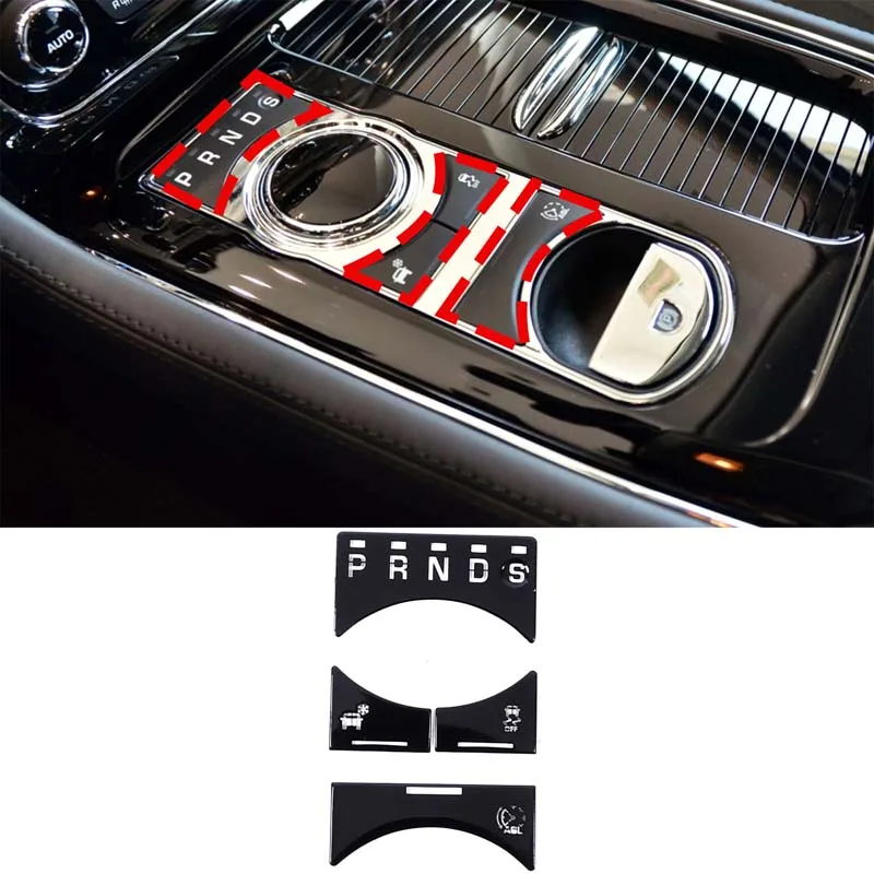 Per Jaguar XJ 2010-2019 nero lucido pulsante del cambio auto adesivi decalcomanie accessori per la modifica degli interni dell'auto