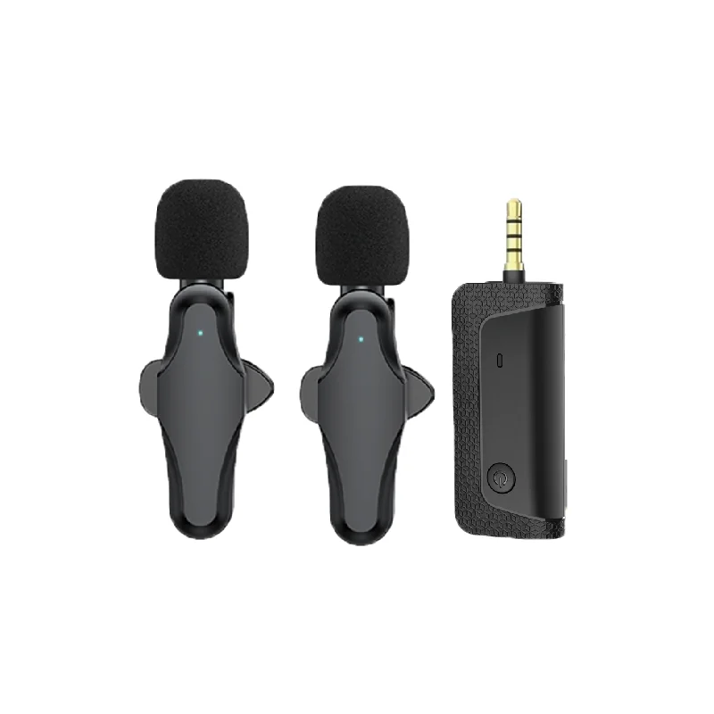 K35 Pro Microfone Lavalier Sem Fio Mini Microfone Lapela para iPhone, Telefone Android, Laptop Clip-on Microfones para Gravação de Vídeo