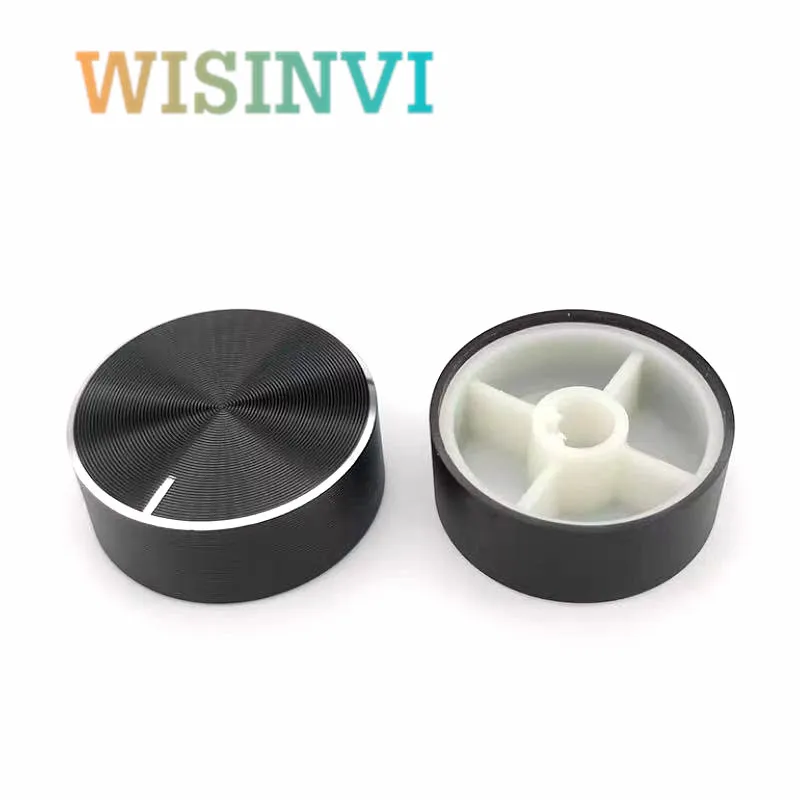 2PCS Aluminum Alloy Potentiometer Knob Cap Encoder Knob Amplifier Volume Knob Cap Diameter 25mm Height 10mm Hole 6mm