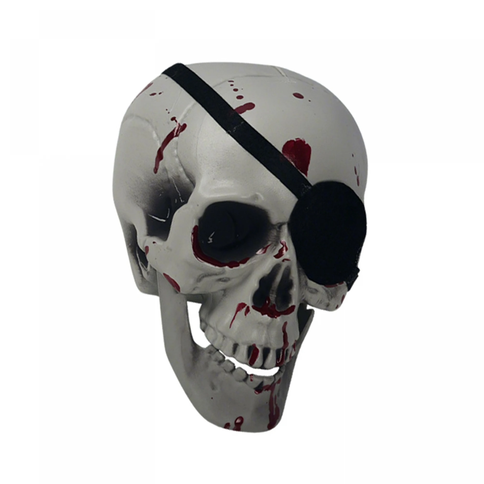 Halloween Skull Decorations One-Eyed Pirate Skeleton Head Statue Figurine Ornaments for Home Garden Party Decor