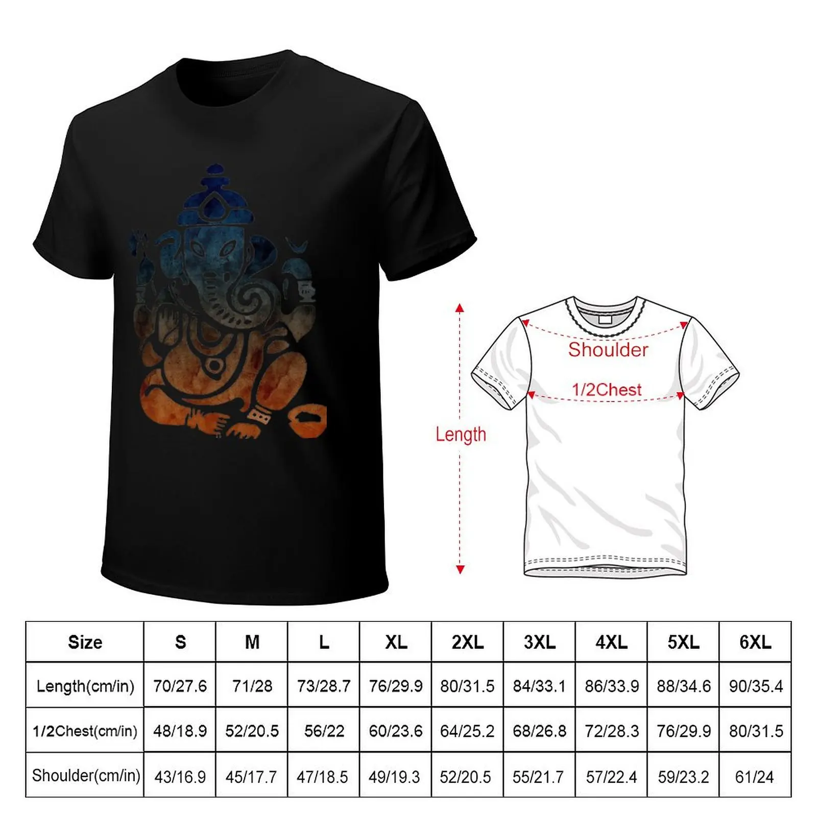 Shri Ganesha Watercolor Design T-Shirt vintage anime shirt for a boy clothes for men