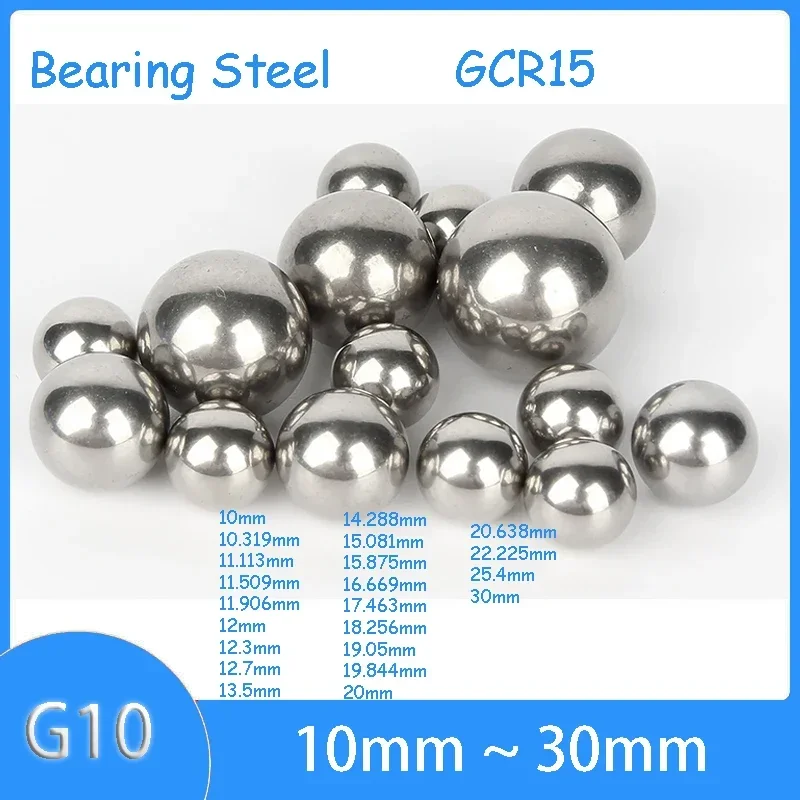 

1/5/10pcs G10 Bearing Steel Balls 10mm - 30mm Solid Smooth High Precision GCR15 Bearing Steel Ball Spherical Bead Ball