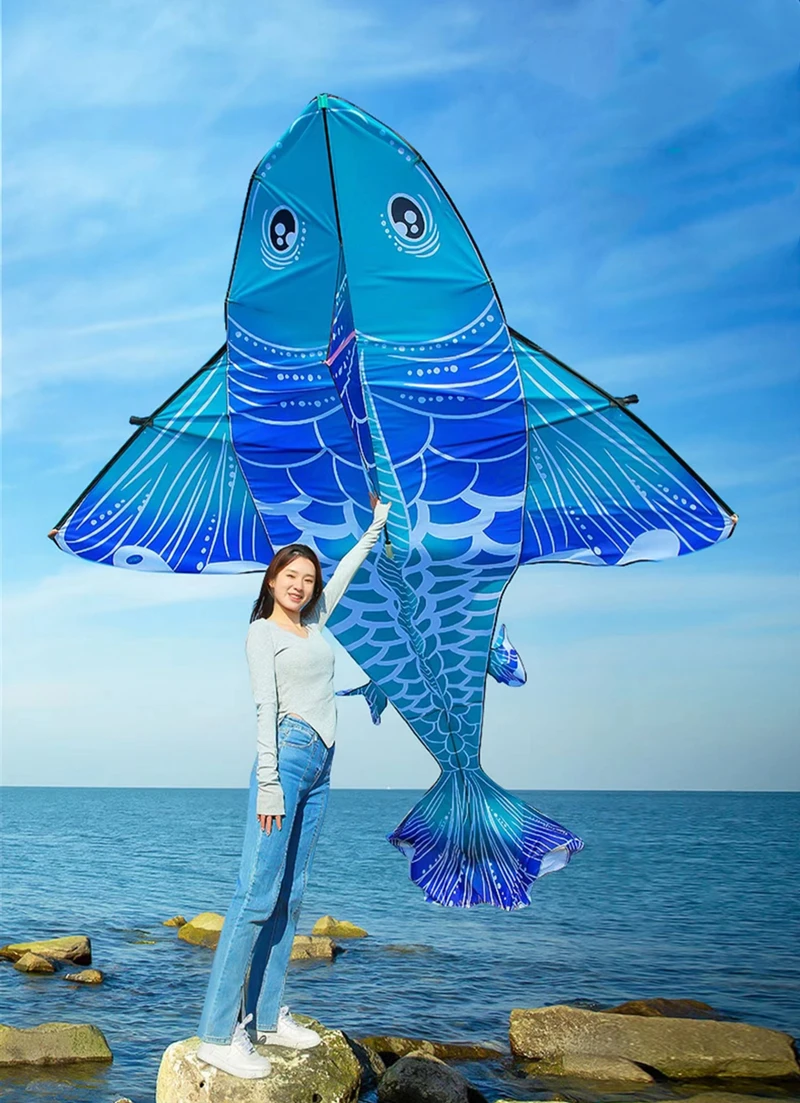 3 m Fischdrachen Fly Riesendrachen für Erwachsene Drachen professioneller Winddrachen lustiges Spielzeug Parapente Cometa Windsocke Schlangendrachen Nylongewebe Koi