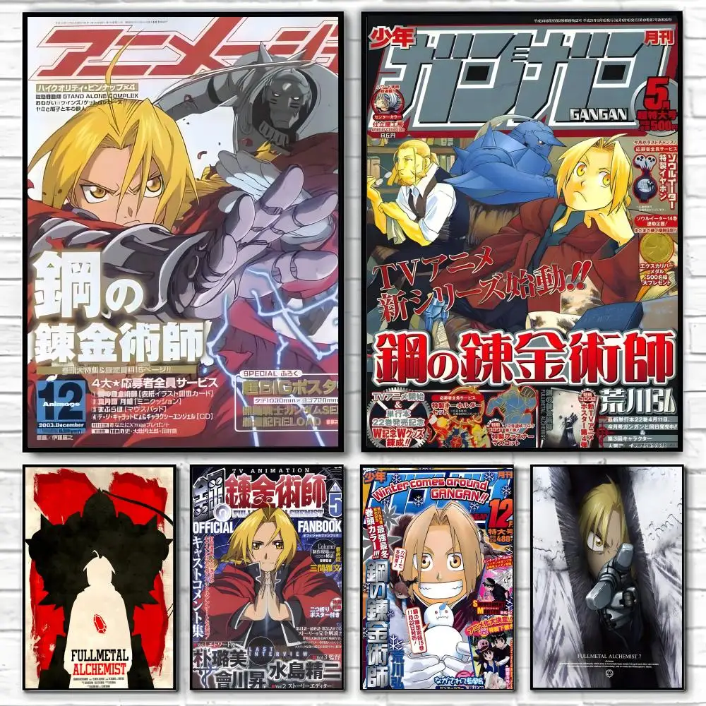 F-Fullmetal Alchemist Poster Klassische Poster und Wandkunstdrucke eignen sich für Wohnzimmer, Schlafzimmer und Zuhause