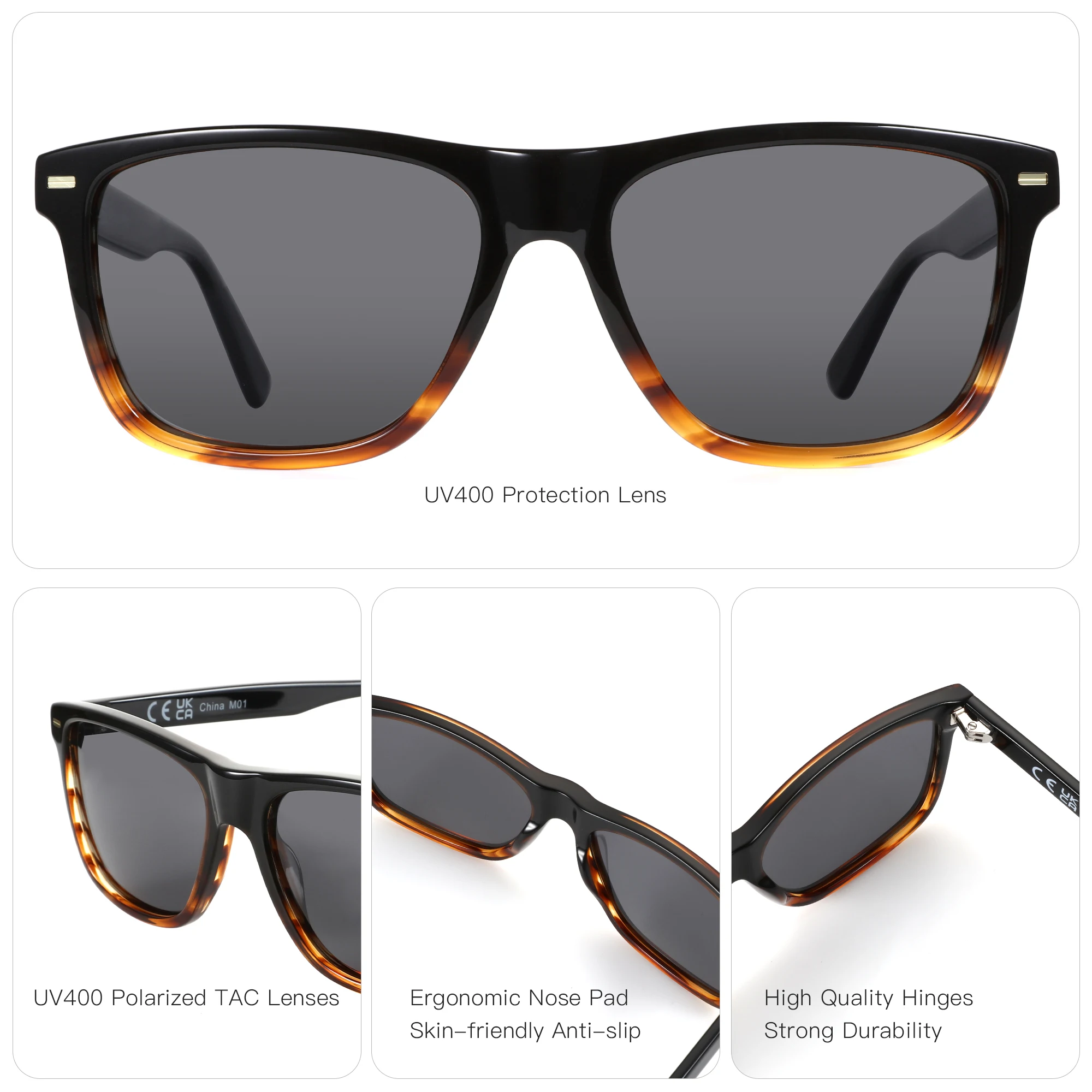 ZENOTTIC Fashion Square Polarized Sunglasses UV400  display picture 2