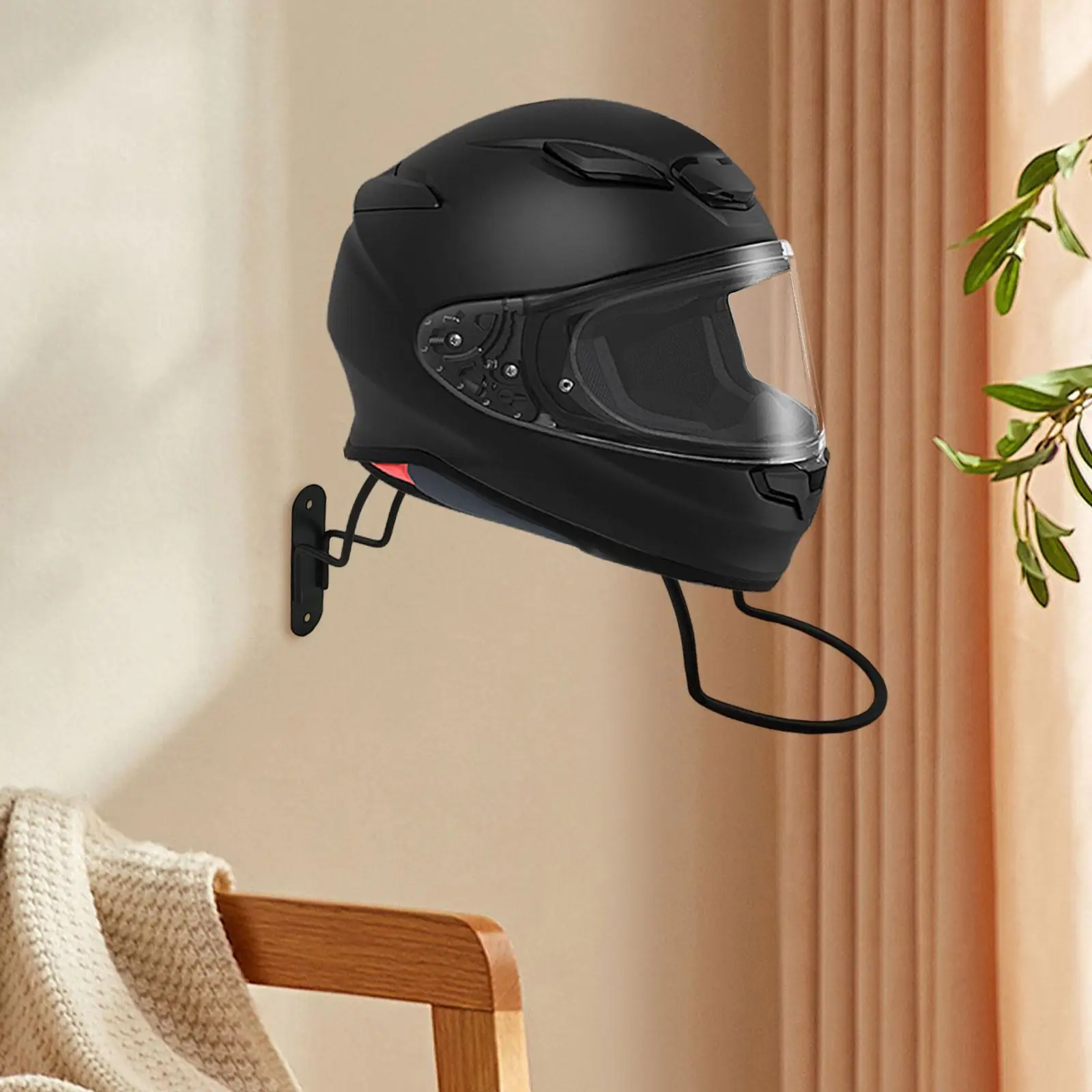 

Wall Mounted Helmet Rack for Bike Helmets Bracket Garage Helmet Stand Hanger