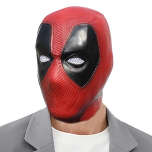 Deadpool cosplay mask Wade Winston Wilson Latex soft film Funny Adult Deadpool Masks Christmas Halloween Prop a size 10 Main Sales Latex Mask - №6