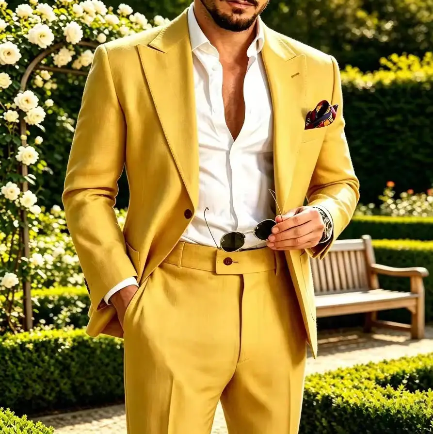 Sage Green Men Suit Linen Casual Groom Blazer Pants 2 Piece Set Beach Wedding Lightweight Summer Outdoor Men Fashion Suit 2026