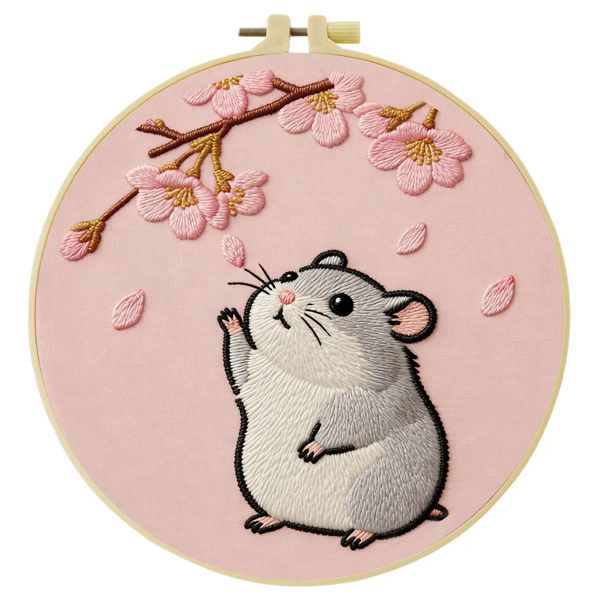 1 Stück 20X20CM/15X15CM 7,87/6,3 Zoll Tier - Hamster Stickerei Starter-Set DIY-Set DIY-Stickerei-Set Handarbeiten Nadelkunst – Detail 2