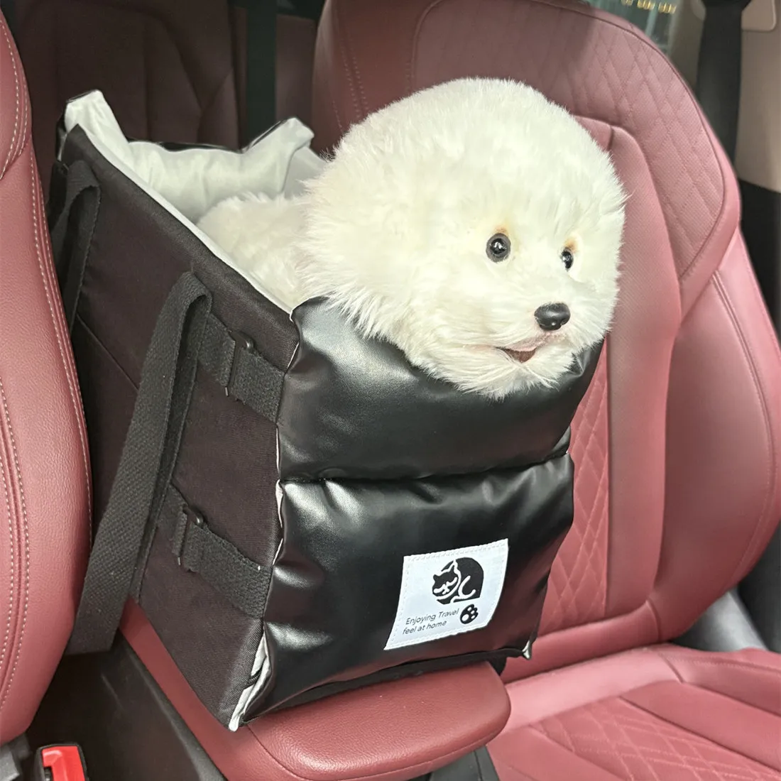 Auto-Sicherheits-Haustiersitz aus Leder, für mittelgroße/kleine Hunde, Katzen, Reisen, zentrale Steuerung, Katzen- und Hundebett, Transport, Hundeträger, Schutz, Hundetaschen
