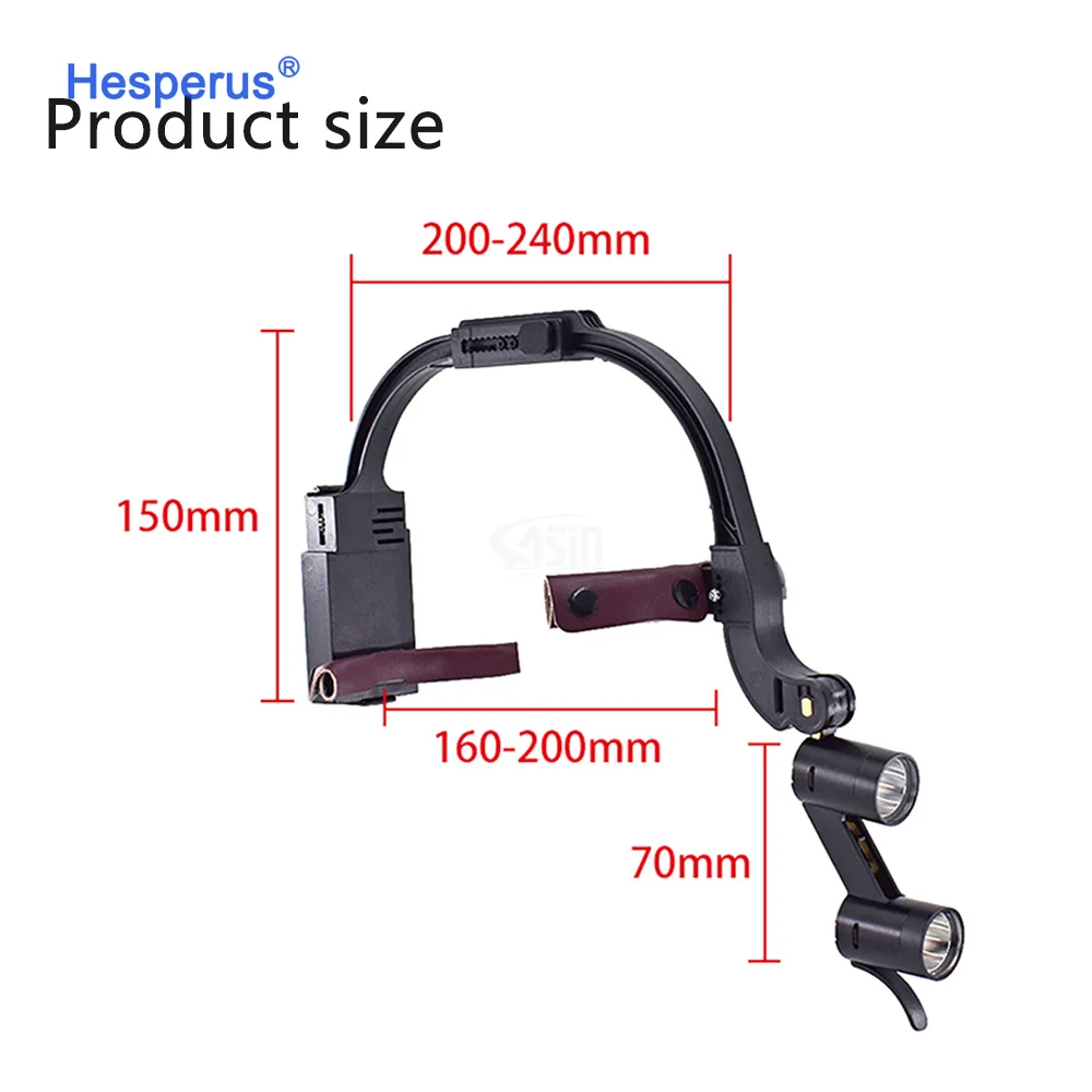 High quality 5W Headlight Focusing Light Point 2.5X And 3.5X Loupe Binocular Loupes LED Light Medical Headlamp