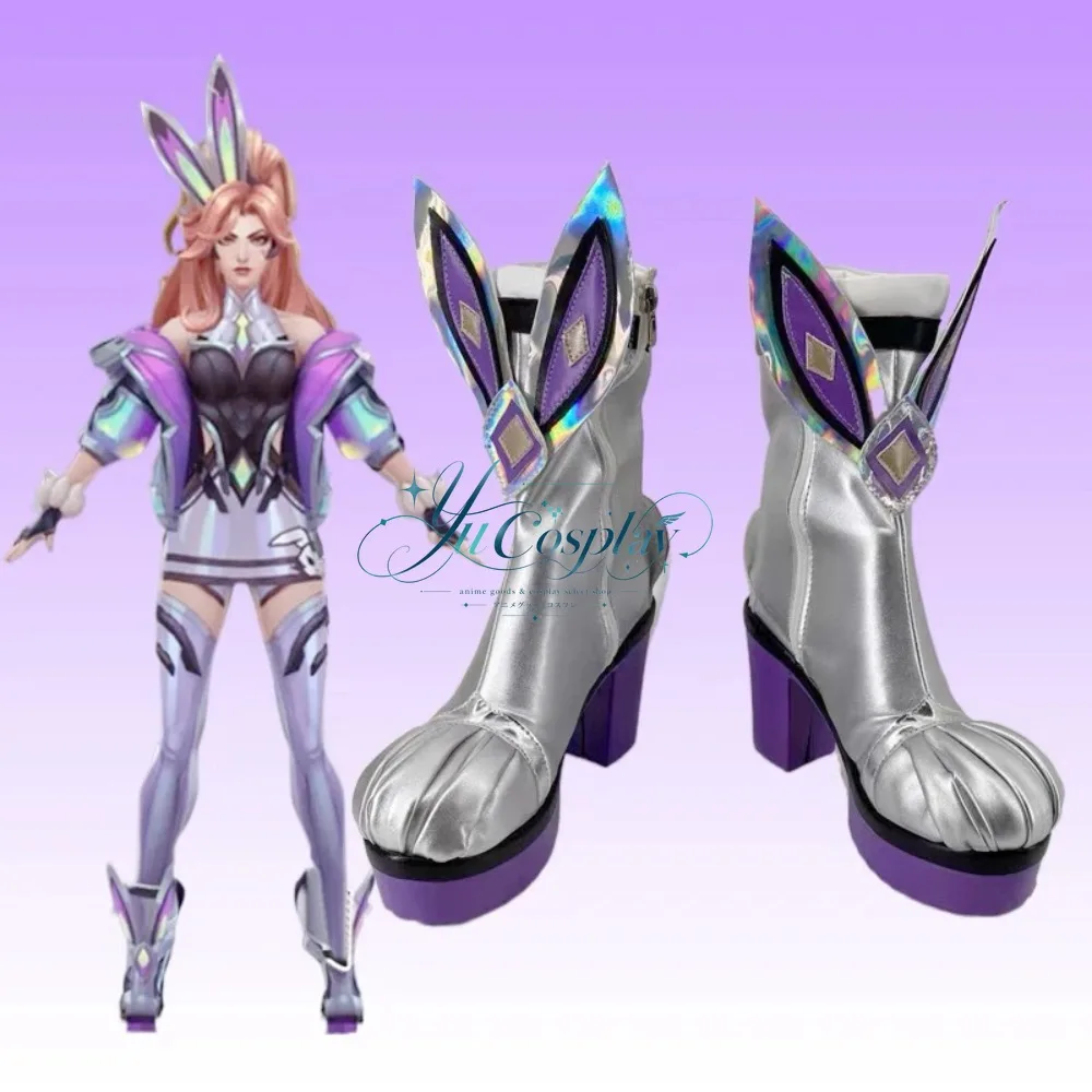 Game Battle Bunny Miss Fortune Cosplay Shoes Character Boots for Halloween Convention Event