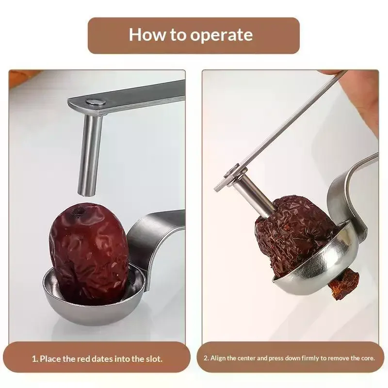 Stainless Steel Cherry Seed Remover Cutter Kitchen Gadgets Vegetable Tool Apples Red Dates Corers Twist Fruit Core Remove Pit