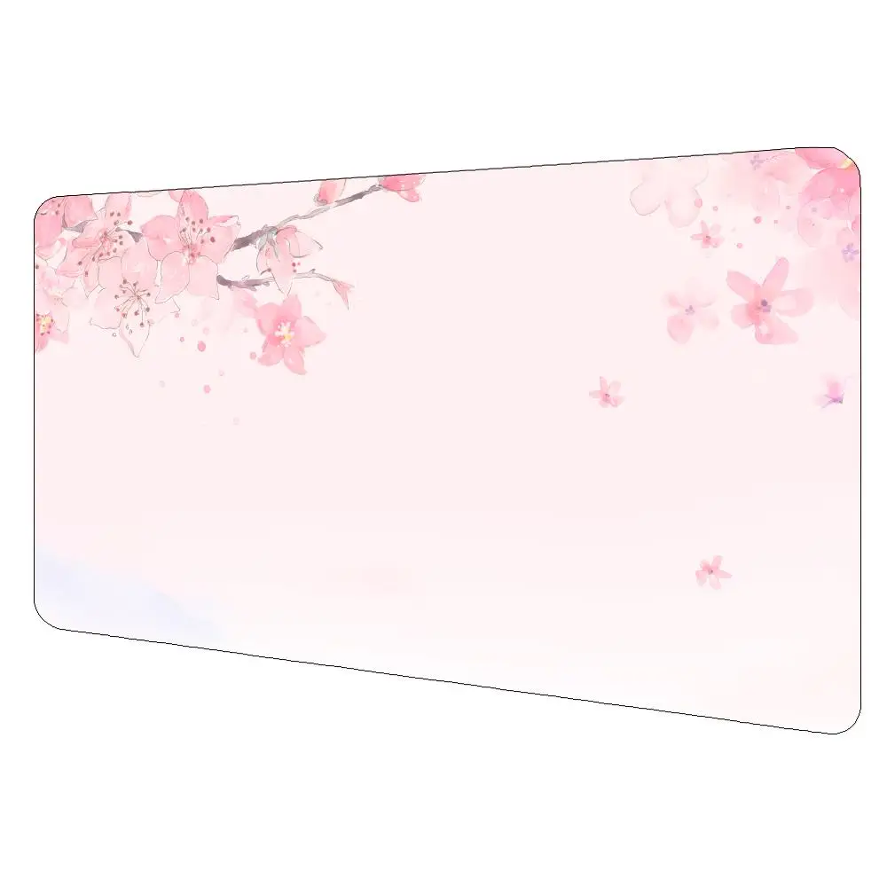

Pink Cherry Blossoms Art Mousepad Home Computer Table Large Pc Mouse Pad Sakura Keyboard Mause Rug Desk Mat Offices Accessories