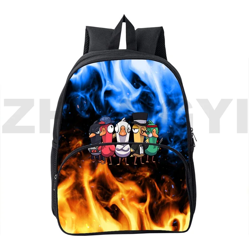 New Style Goose Goose Duck 3D Backpacks 12/16 Inch Fashion Canvas School Back Pack for Boys Waterproof Business Bag Japanese Bag