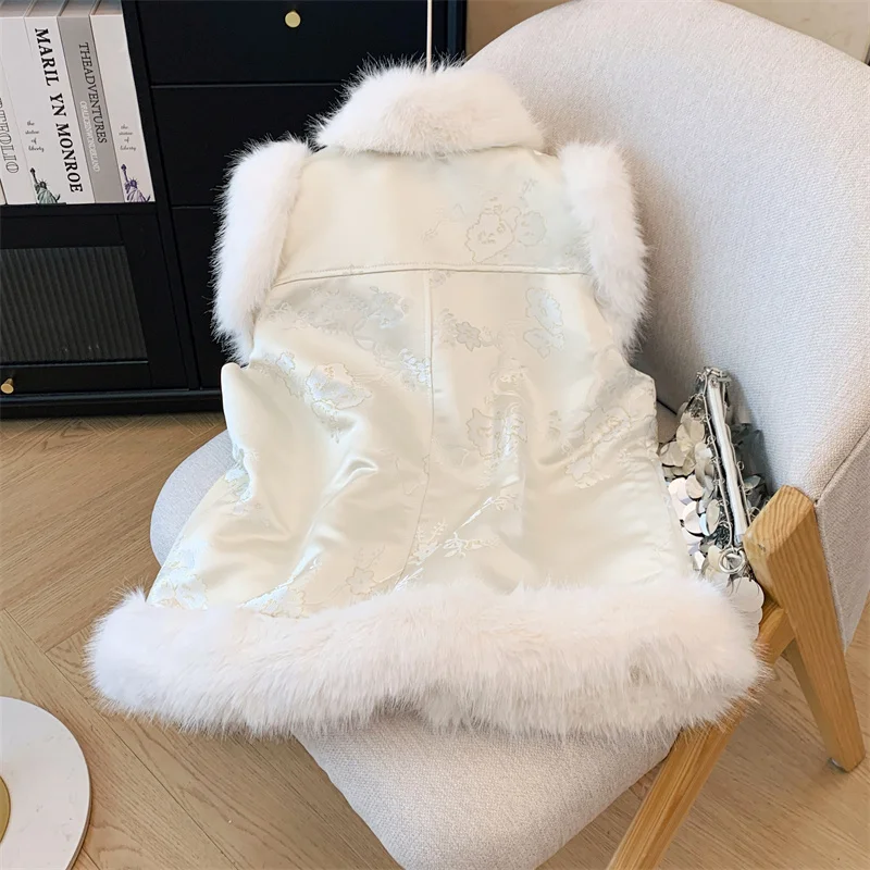 2024 New Autumn and Winter Fur Vest for Women Imitation Fox Fur High-end Style Advanced Designed Niche Temperature Vest