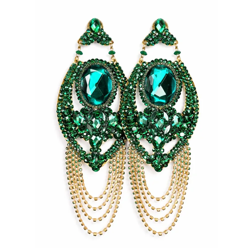 

Luxury Multi-layer Tassel Earrings, Exaggerated Rhinestone Drop Earrings, Elegant Queen Style Fashion Jewelry Gifts for Women