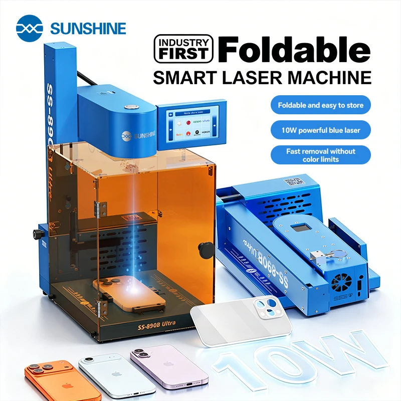SUNSHINE SS-890B Ultra High-power Smart Laser Foldable More Precise Focusing Laser Back Cover Removal with Lens Protection