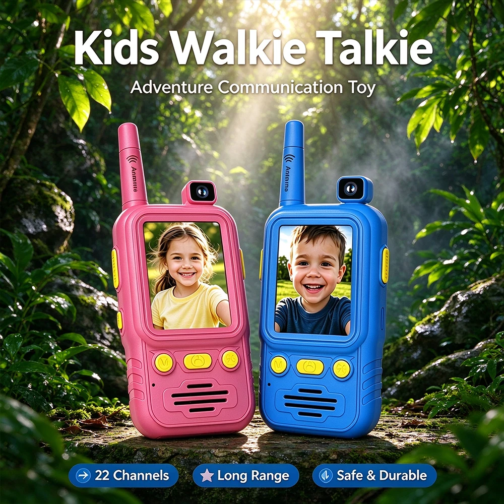 Children Walkie Talkie Toy Built-in Camera Voice Changing Function Portable Interphone For Camping Game