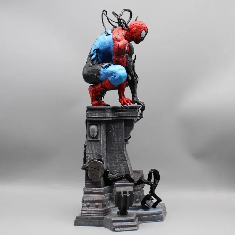 38cm Venom Spider Man Symbiote Marvel Comics Movie Peripheral Luminescent Model PVC Desktop Ornament Toys Collection Boys Gifts