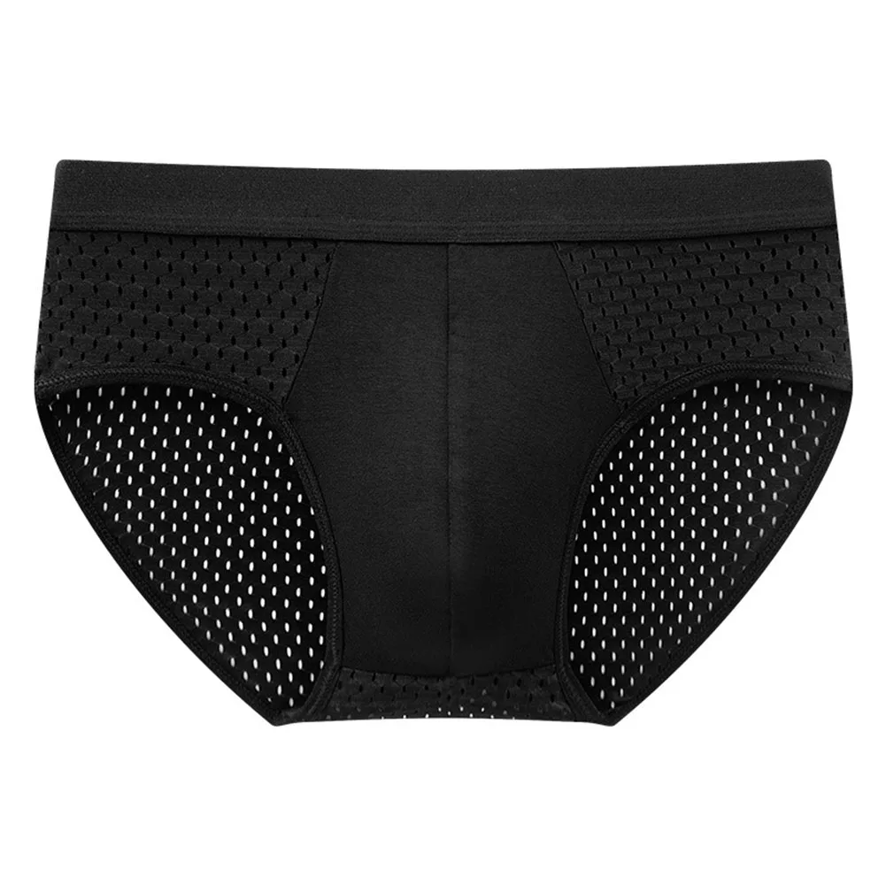 

Classic Solid Color Men's Briefs For Comfort Men's Underpants Ice Silk Underpants Breathable Briefs Classic Style
