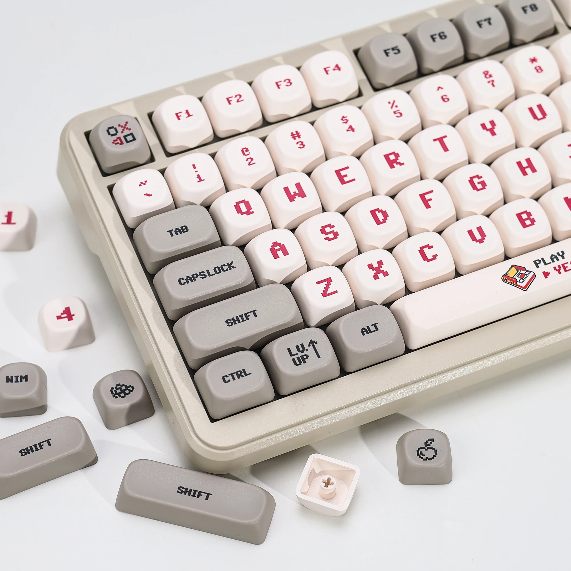 KBDiy Retro Anime Tastenkappen KOA MOA Profil PBT Tastenkappen ISO MAC Custom 142 Tasten für 60% 75% Gaming Mechanische Tastatur KIT Tastenkappen – Detail 15