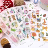 6Sheets Kawaii Washi Paper Stickers Scrapbooking Flower Girls Decorative Stickers for Diary Album Aesthetics Stationery 2