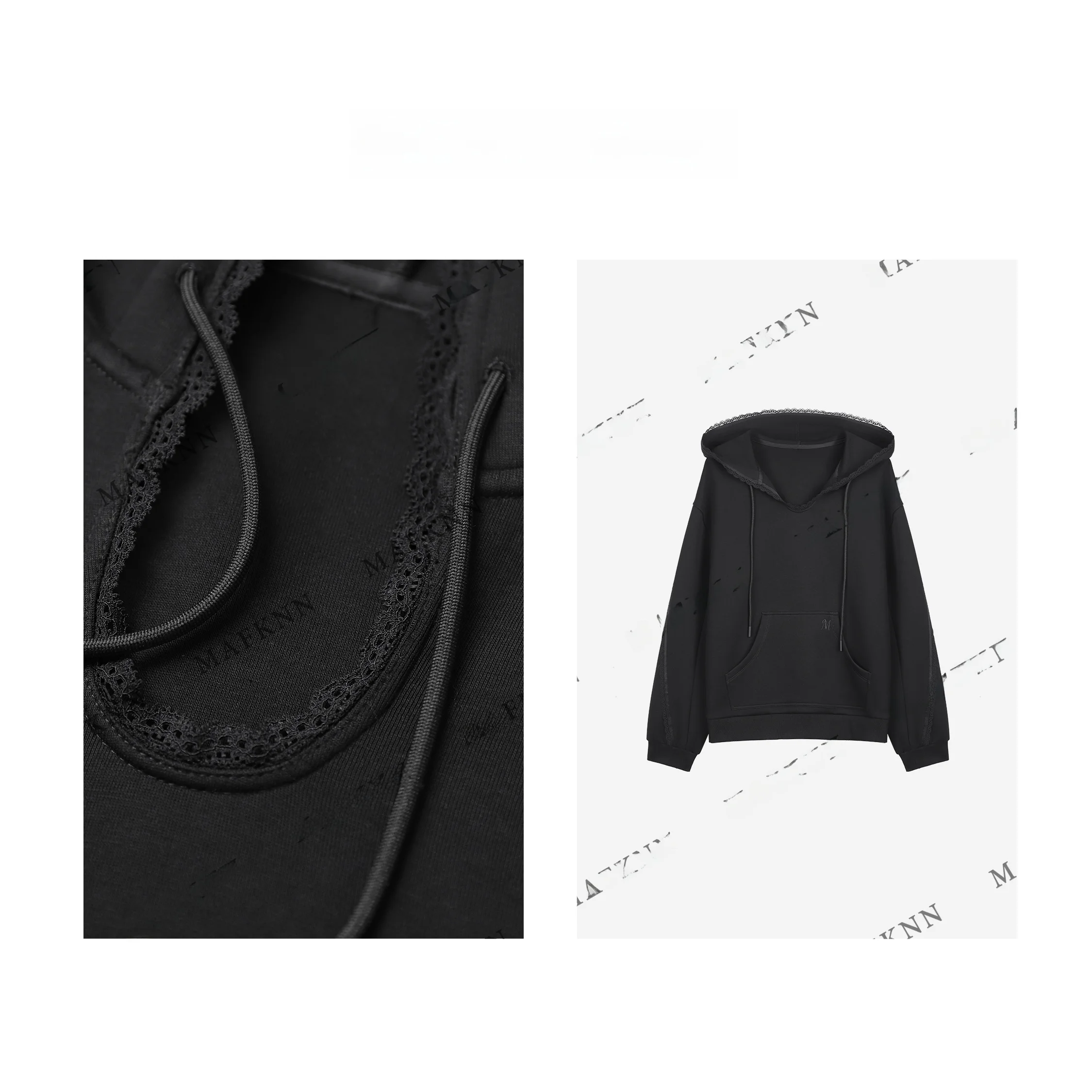 

Модная повседневная цветная толстовка с капюшоном MKNN MK849, женская свободная толстовка средней длины с капюшоном