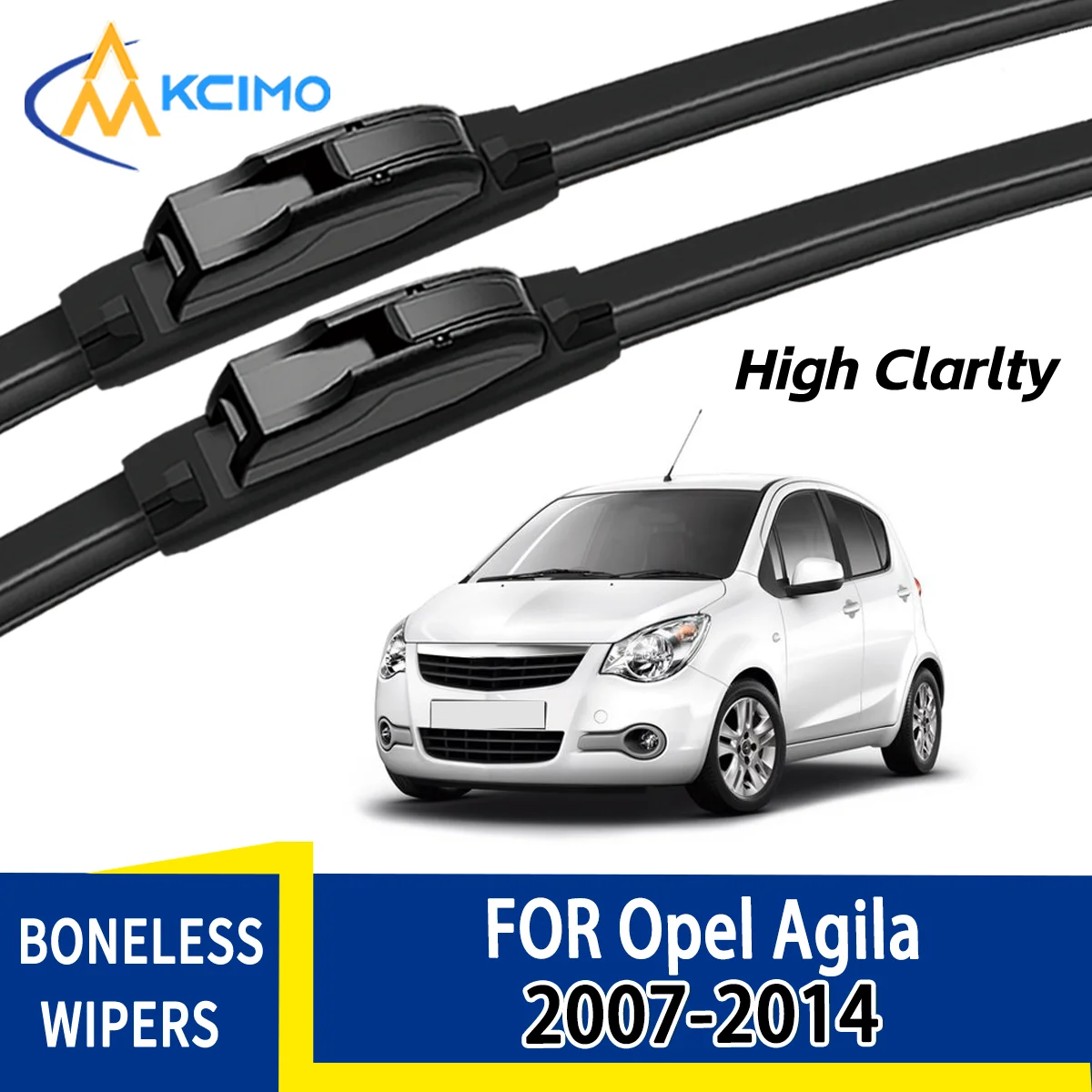 

For Opel Agila H08 2007–2014 Automobiles Durable Quiet Front Windscreen Wiper Blades Auto Window Replacement Accessories