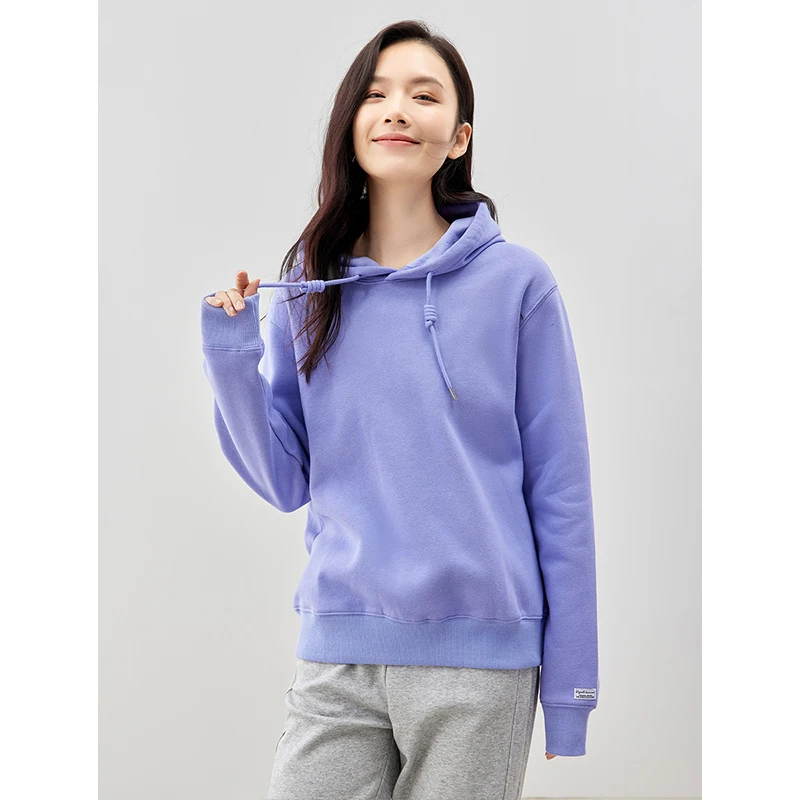 Toyouth kadınlar peluş Hoodies 2023 sonbahar uzun kollu gevşek kapüşonlu Sweatshirt yönlü eğlence renkli sıcak kazak Tops