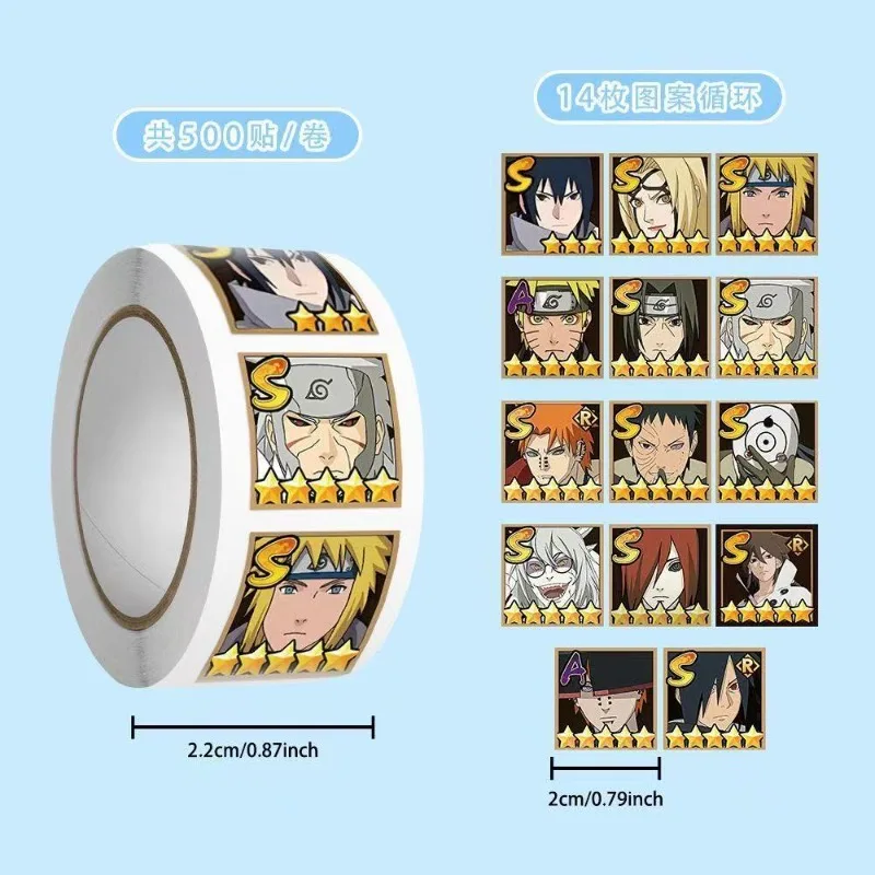 New 500pcs/roll Narutos Kawaii Stickers Luggage Graffiti Toy Decals Decoration Sticker Gift Closure Sticker