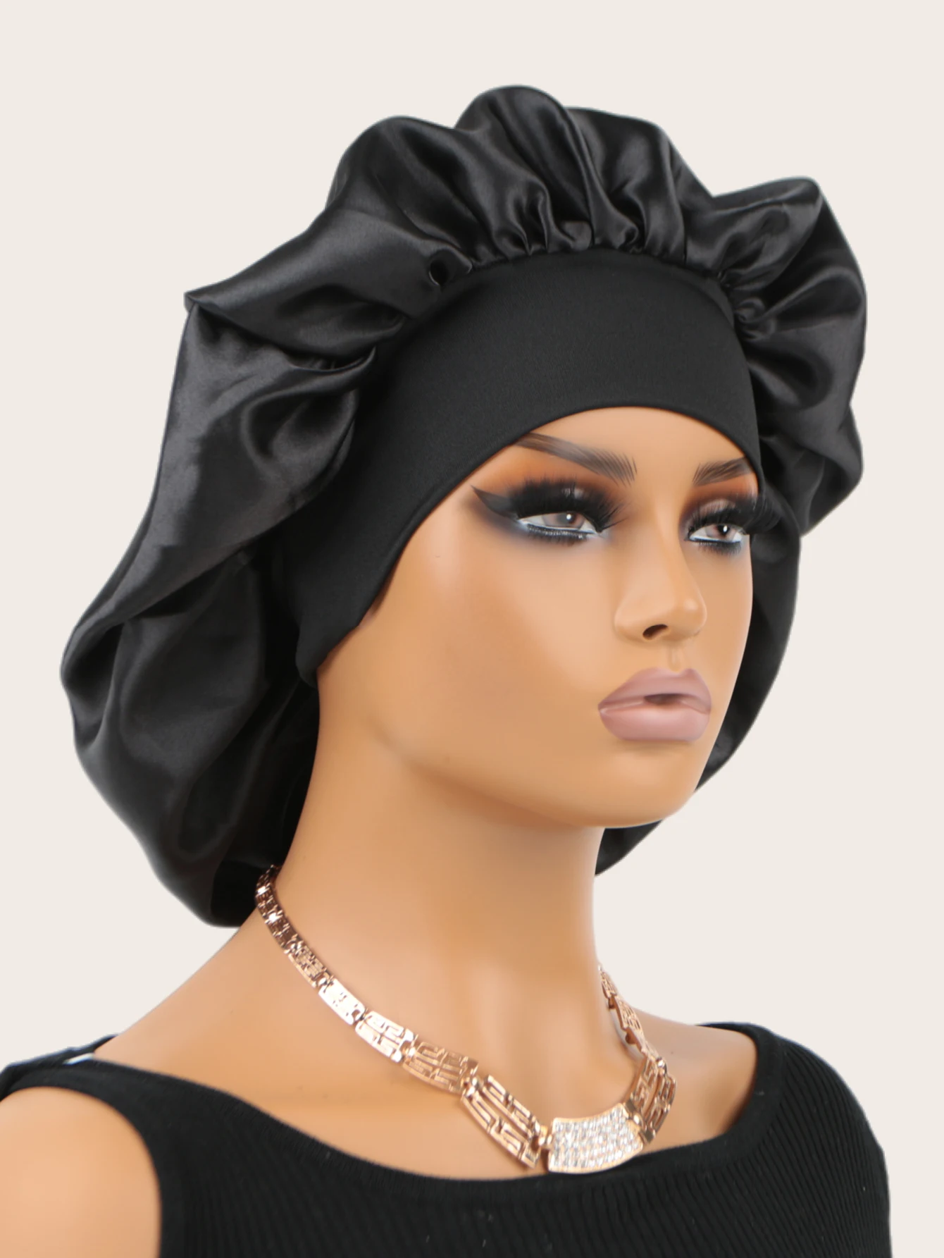 Czapka do spania z elastyczną opaską na głowę Unisex Extra Large Satin Silky Bonnet Sleep z elastyczną opaską Premium