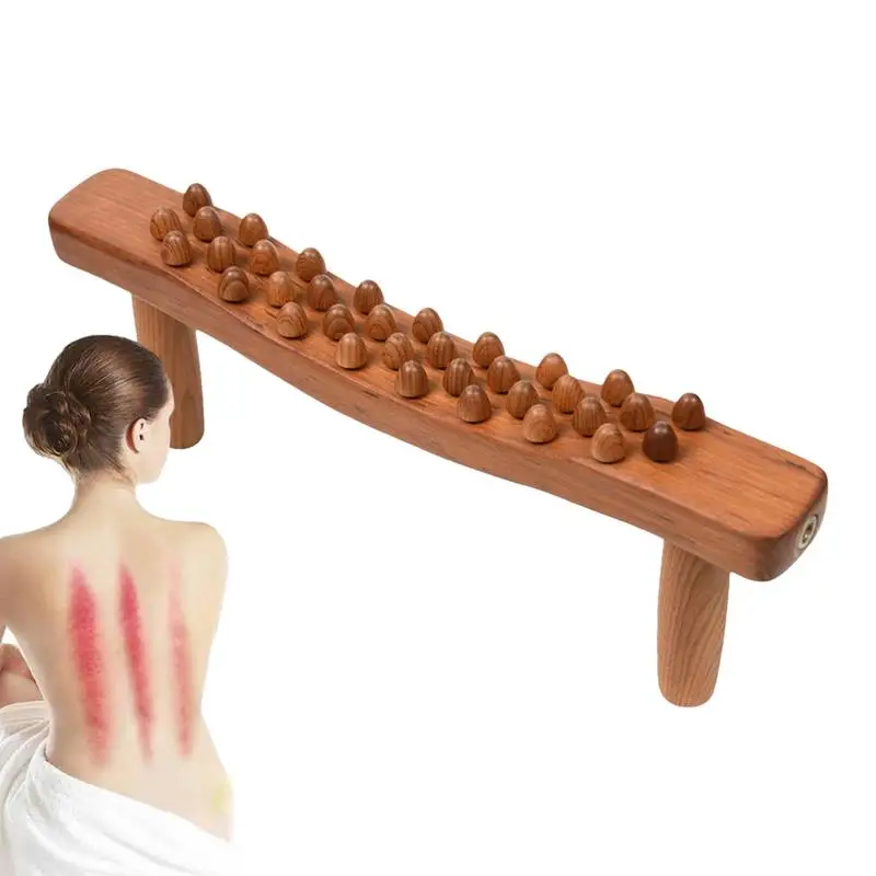 Roller Stick For Muscles Deep Tissue Wooden Roller For Back Muscle Legs Removable Guasha Massager Multifunction Body Sculpting