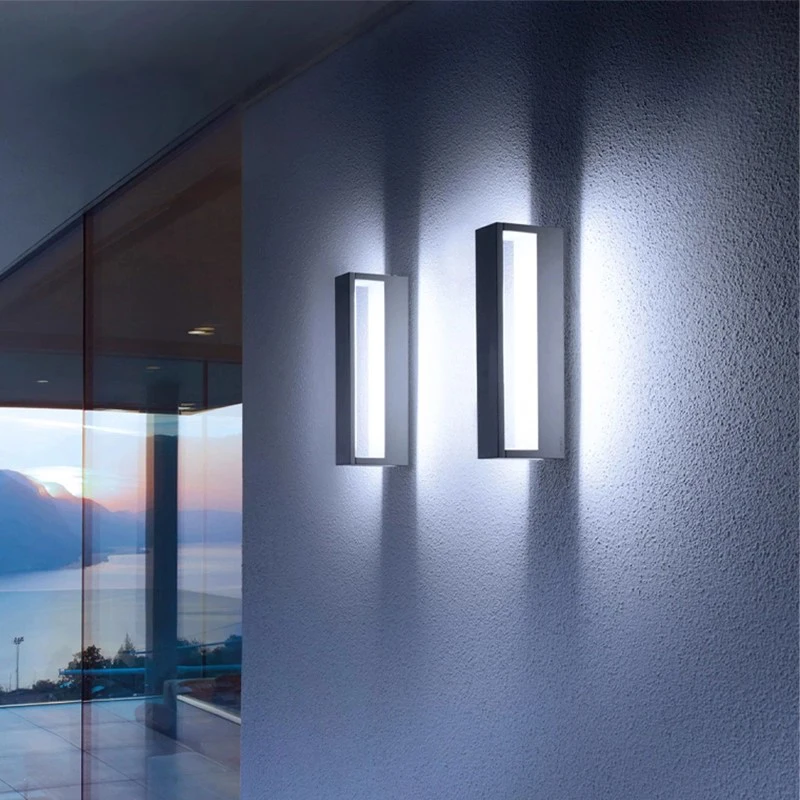 Indoor LED Wall Lamp Bedroom Bedside Lamp Living Room Background Wall Light Aluminum Rectangular Wall Lamp Lighting Fixtures