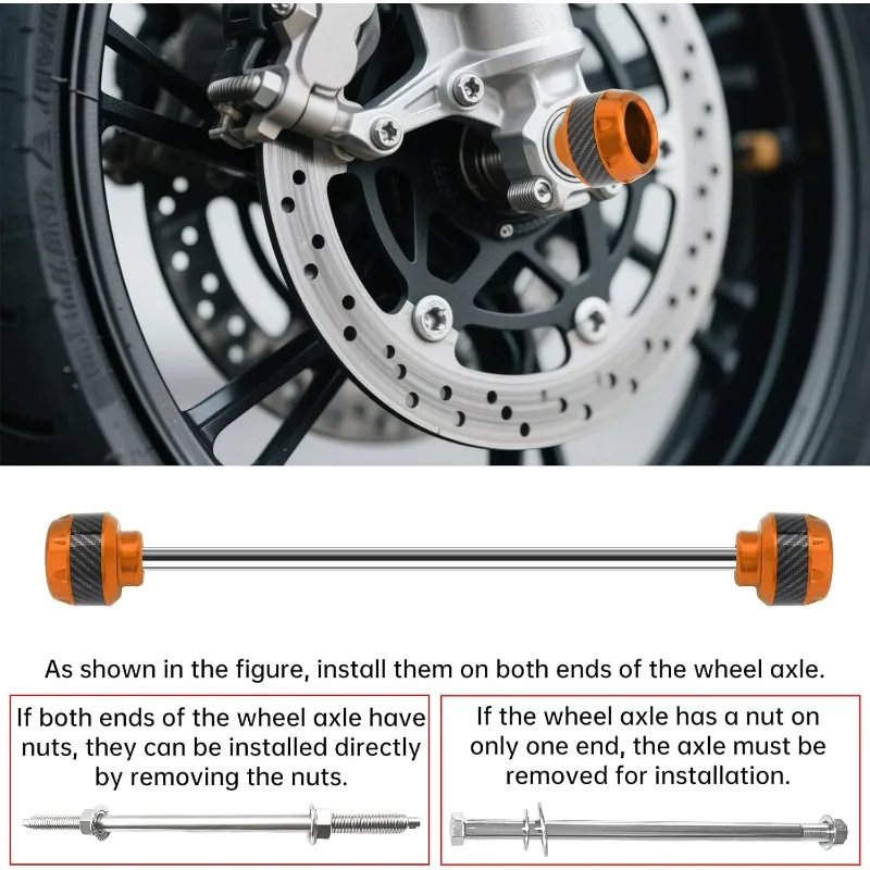 

For 2Pcs Universal Motorcycle Wheel Protection Crash Pad Moto Crash Protect Alloy Motocross Falling Front Fork Slider Cups