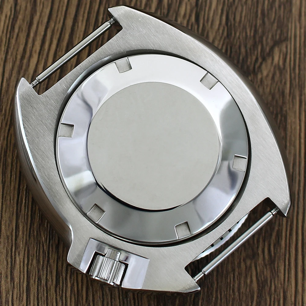 44mm Silvery Watch Case SKX 6105 Turtle Tuna Modify Parts Sapphire Unidirectional Bezel Water Resistant For NH36 NH35 Movement