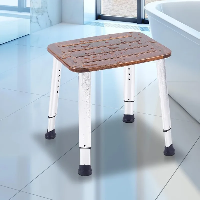 Bathroom Shower Bench Bath Stool Bathtub Seat Spa Chair Foot Rest Step, Height Adjustable Lightweight Waterproof