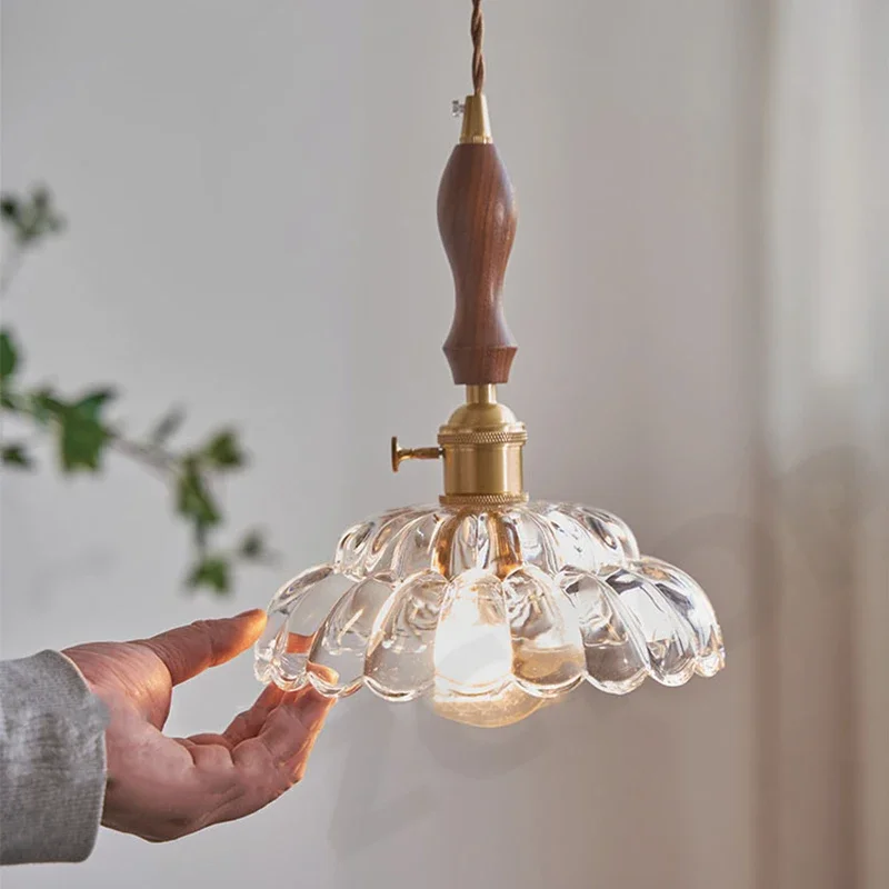 

Minimalist LED Pendant Light for Dining Room Restaurant Home Decoration Hanging Lamp Amber Glass Suspend Bedside Pendant Lamp