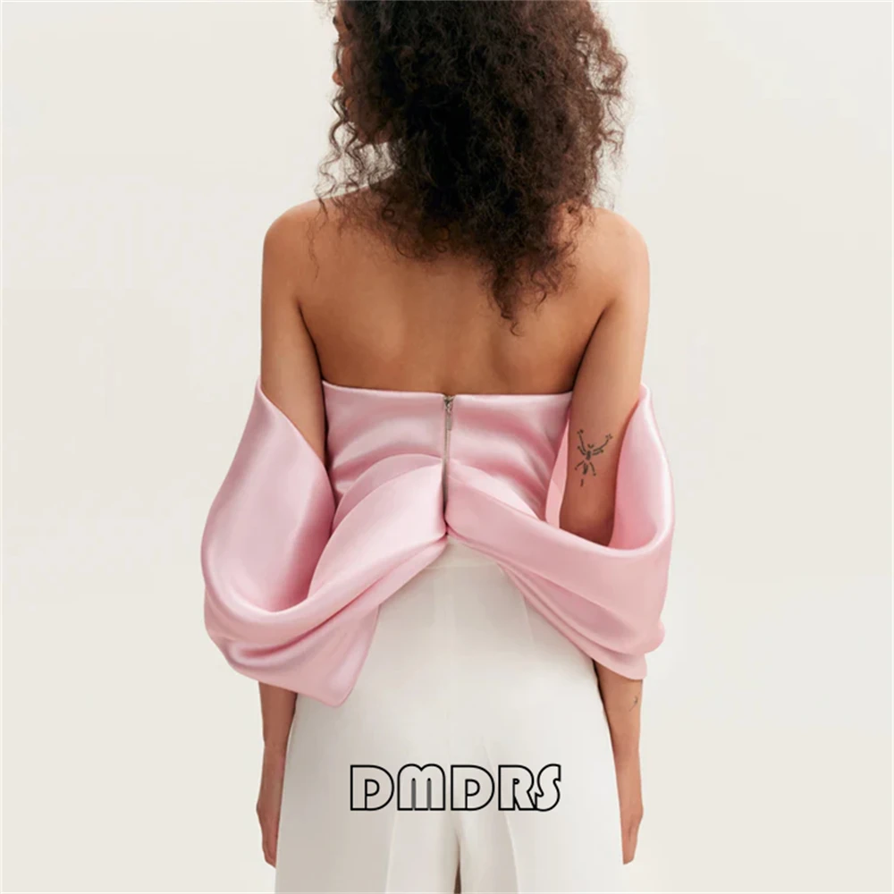Many Colors Smooth Satin Women Prom Dress Top Off Shoulder Design Customized Cute Party Wear