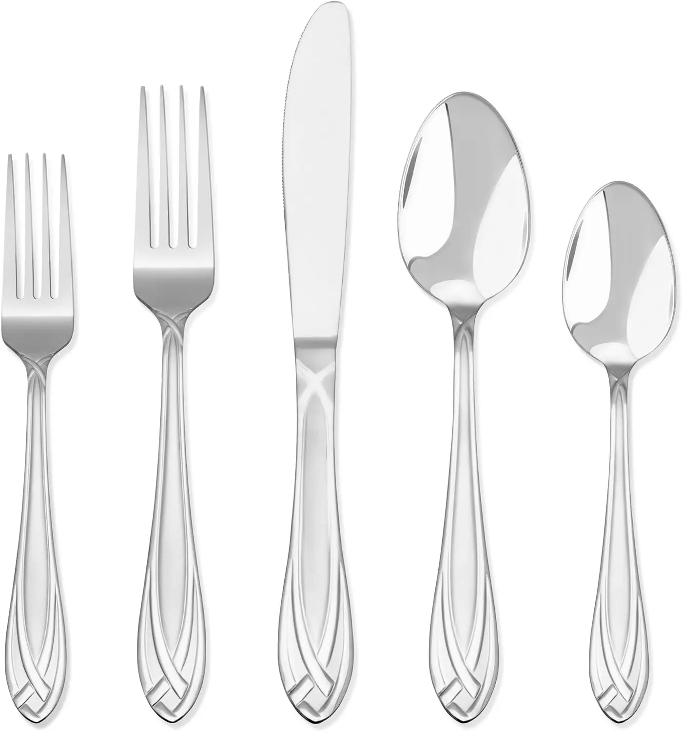 

Lace Frosted Flatware Set, Service for 8, Metallic