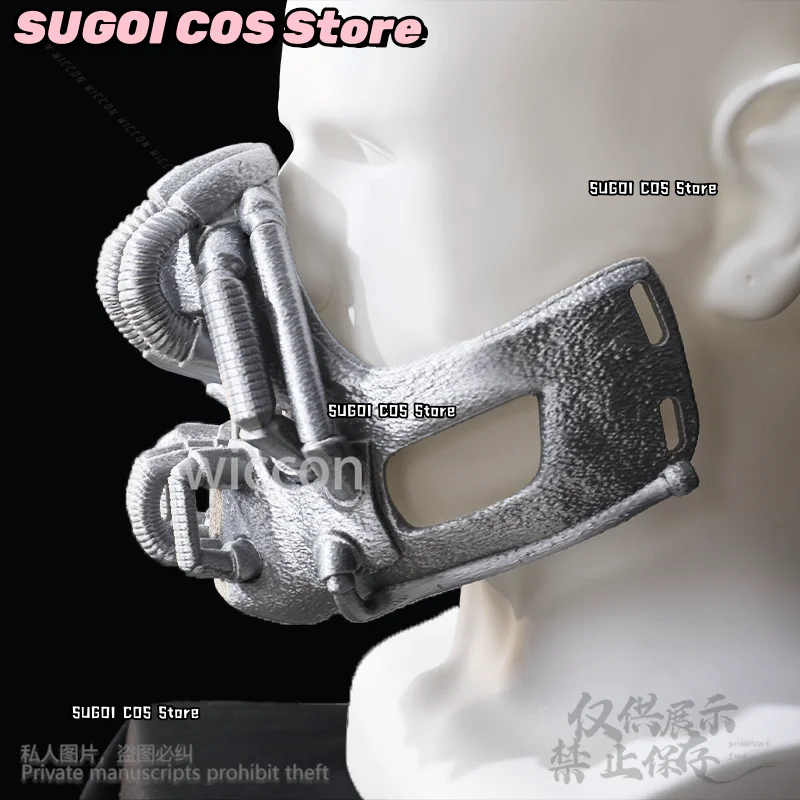 Bane Cosplay Anime Film horror scuro Cavaliere Teschio d'argento 3D Maschera di acido polilattico Halloween Festa di Natale Uomo Cos Gioco di ruolo