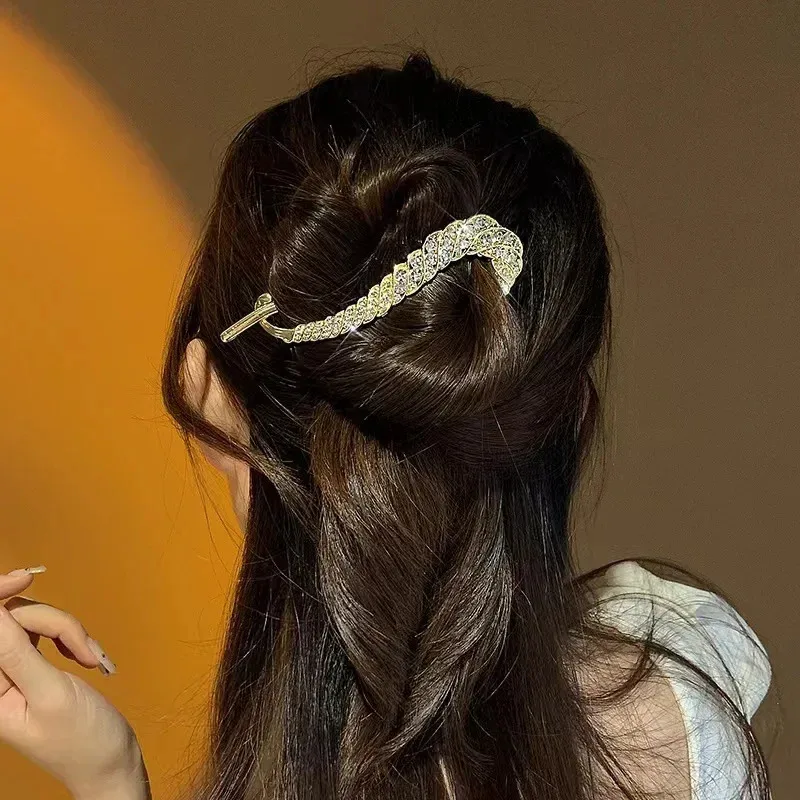

Girl Fashionable And Simple Claw Headdress Korean New Hairpin Hair Accessories Rhinestone Hair Clasp Barrettes Irregular