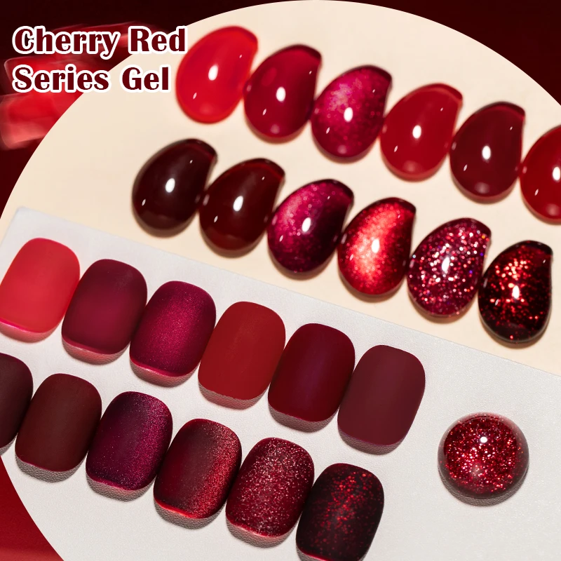 7ml Red Christmas Gel Nail Polish Starter Red Cat Magnetic Soak Off Semi Permanent Nail Gel Polish Suitable For All Seasons