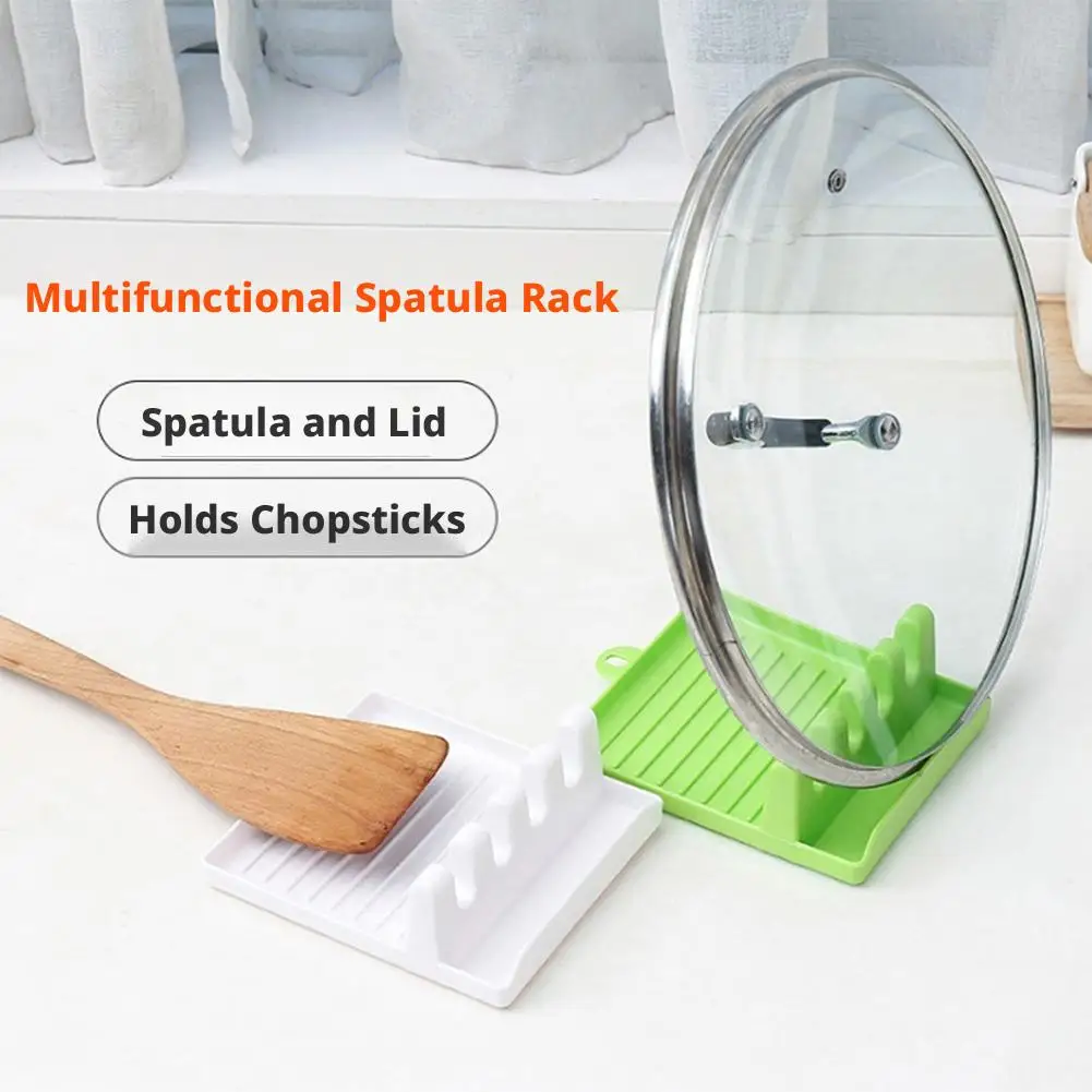 1PC Kitchen Spatula Rack Pot Lid Rack Shelves Countertop Shovel Spoon Shelf Soup Spoon Pad Put Soup Spoon Chopsticks Holder