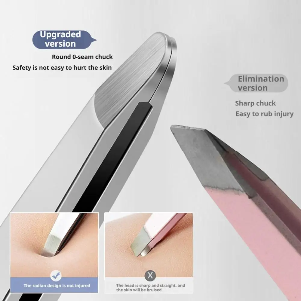 Professional Tweezers Set Stainless Steel Eyebrow Tweezer Round Point Beauty Tools for Eyelash Tweezer & Ingrown Hair Removal