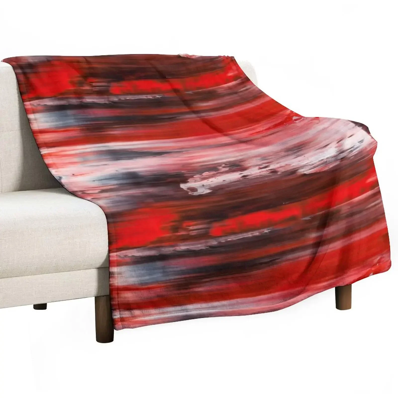 

Abstract artwork #2 - Black, white, red waves Throw Blanket Hair Shaggy Soft Blankets