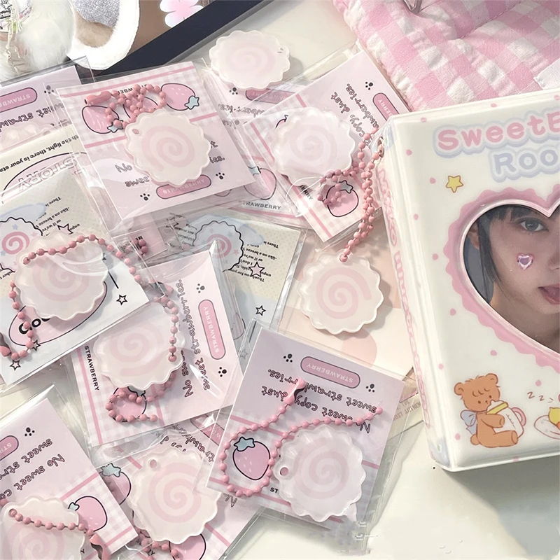 SUSU Cute Fish Plate Keychain Pink Roll Album School Bag Pendant Cute Couple Bag Pendant Give Each Other Gifts